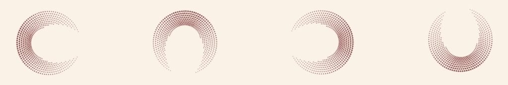 Brown dot gradients arranged in circular